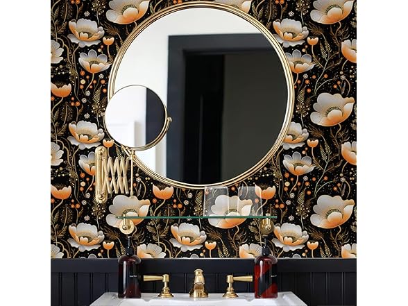 WalRiddle Dark Lotus Peel Stick Wallpaper