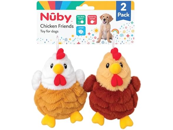 Nuby Nuby Plush Dog Toy 2-Pack Interactive