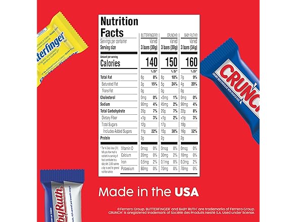 Butterfinger Crunch Baby Ruth Mini 90ct