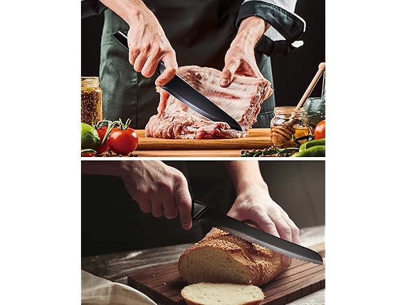 Syvio 15 Pcs Kitchen Knife Set Block