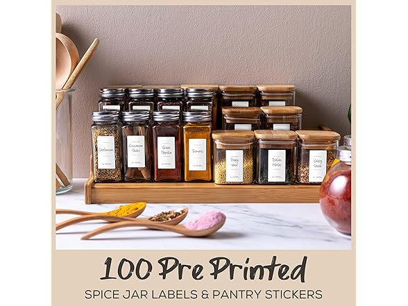 U-Name-It 100 Pre-Printed Nordic Jar Labels & Pantry Stickers