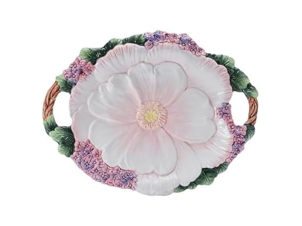 Fitz and Floyd Jardin Floral Handled Serving Dish
