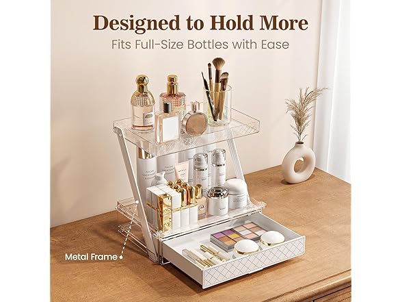 Pomohome 3-Tier Bathroom Countertop Makeup Organizer