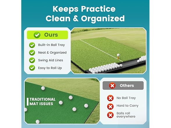 Golfpar Golf Hitting Mat with Ball Tray