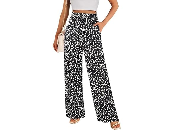 ECOWISH Women (L) Pants High Waisted with Pocket