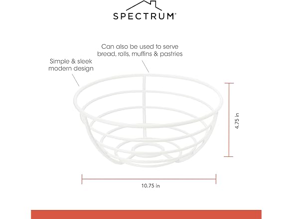 Spectrum Euro White Wire Fruit Basket