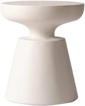 LeisureMod IST17CR Isle Outdoor Side Table Cream