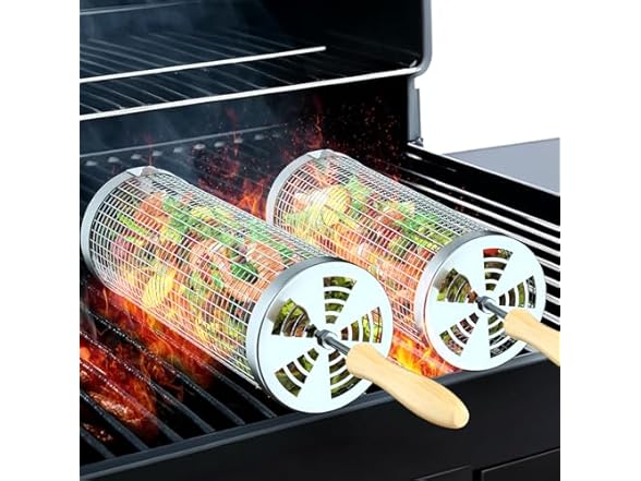 KUQIHUG Rolling Grill Basket