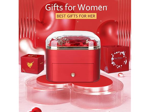 Xyulaan Red Preserved Rose w/ Necklace