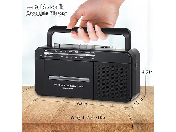 SEMIER Boombox MP3 Conversion Tape Player