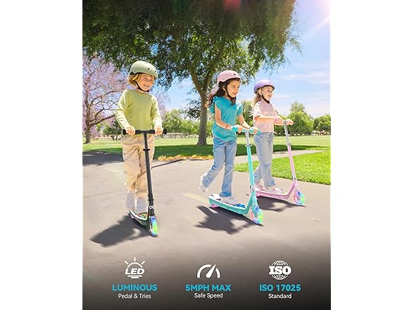 Gyroor Kids Electric Scooter with LED Lights – 2-Level Adjus (Open Box)