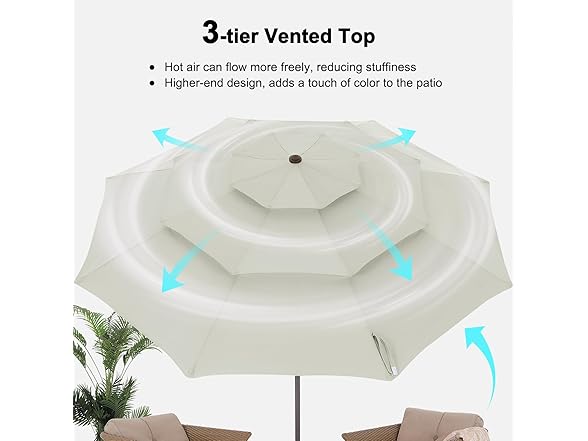 ABCCANOPY 11Ft 3 Tiers Market Umbrella