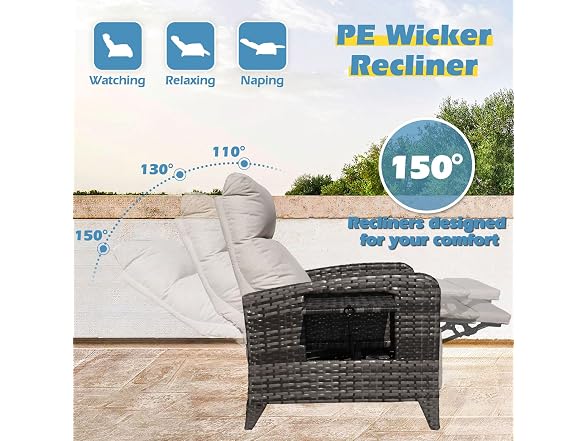 ZZW Upgraded Outdoor Recliner Chair