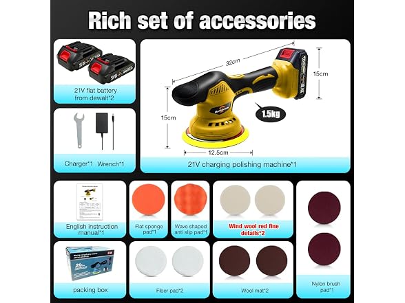Darkboom Cordless Buffer Polisher 2.0Ah