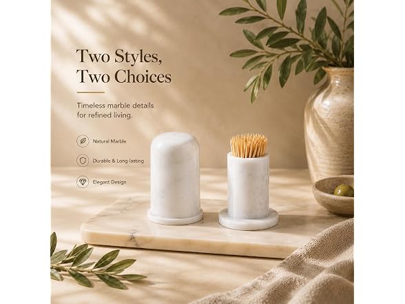 Apasqro Natural Marble Toothpick Holder