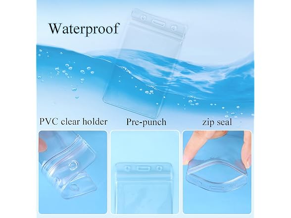 100 Pcs Clear Plastic Vertical Name Tag