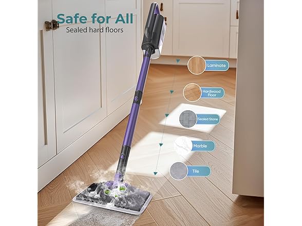 Gatlei Steam Mop, Steam Cleaner with 400ML Water Tank