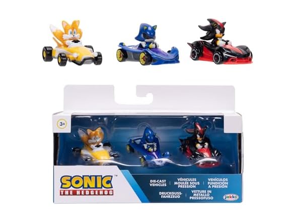 Sonic The Hedgehog 1:64 Die-cast Vehicles 3-Pack