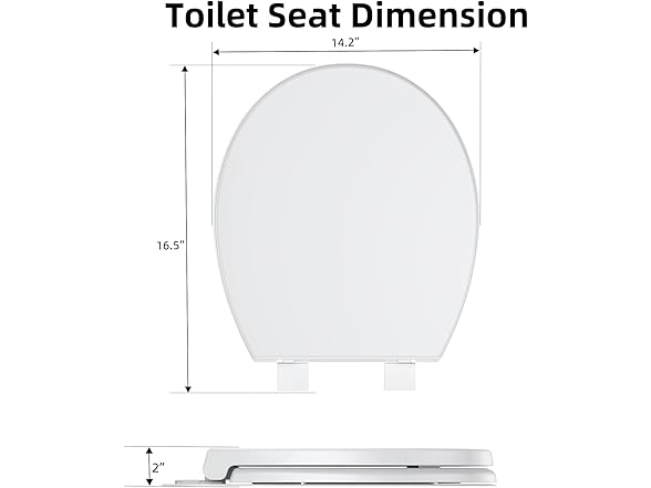 homfan Toilet Seat Cover, Round Toilet Seat w Quick-Release