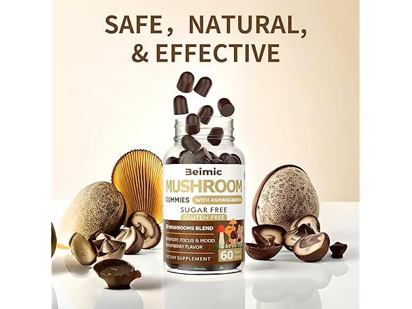 BEIMIC Mushroom Gummies w/Lions Mane, 120ct