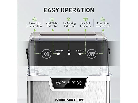 Nugget Countertop Ice Maker with Soft Chewable Ice 40Lbs