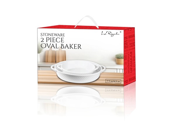 Le Regalo 2 Piece Stoneware Oval Baker