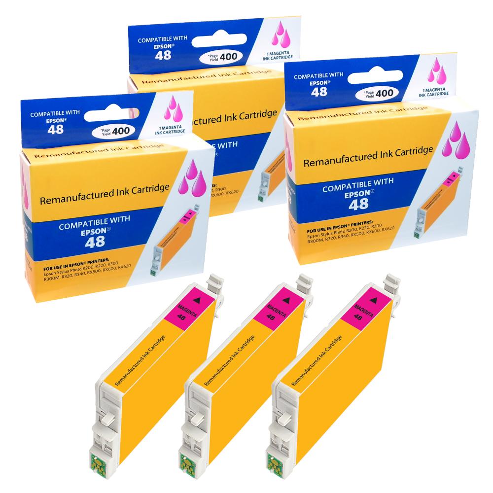 Compatible Epson T048320 Magenta Ink Cartridge (3 Pack) - Gallery 2