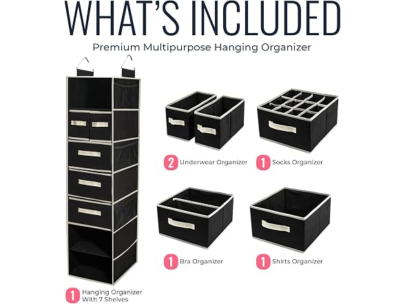 Hanging Closet Organizer w/ Drawers