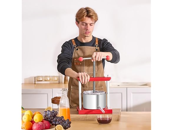 Fruit Wine Press, 0.88 Gallon/3.36L, 2 Stainless