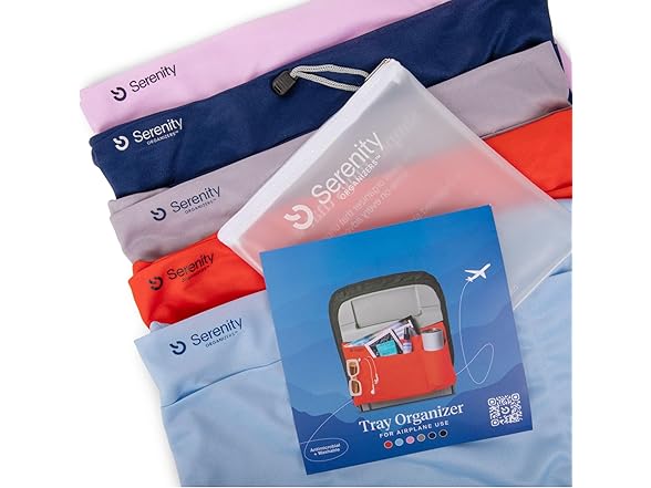 Airplane Tray Organizer 4 Storage Pockets