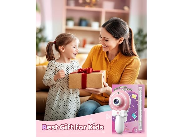 TEKFUN Kids Digital Camera Toy 32GB SD Pink