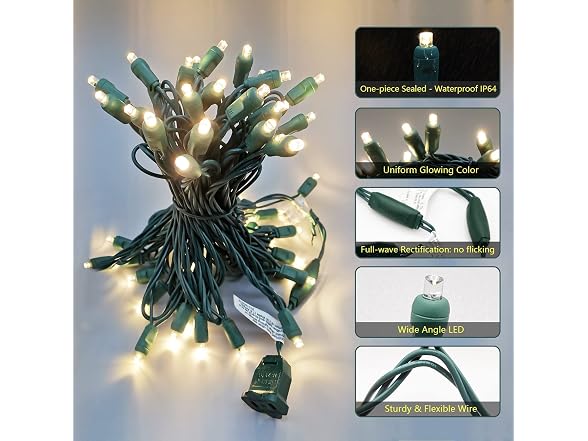 Yirunfa Christmas String Lights, Warm
