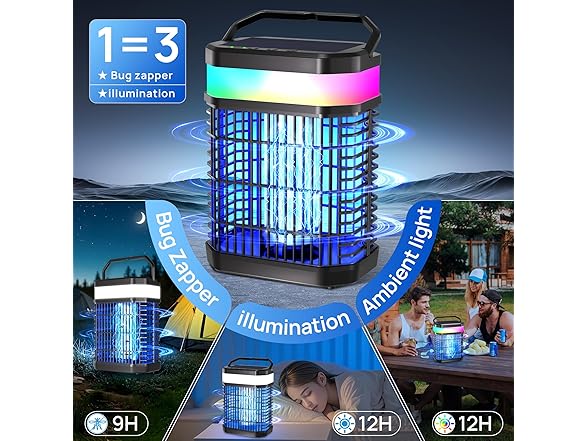 Fluencara 3-in1 Rechargeable Bug Zapper