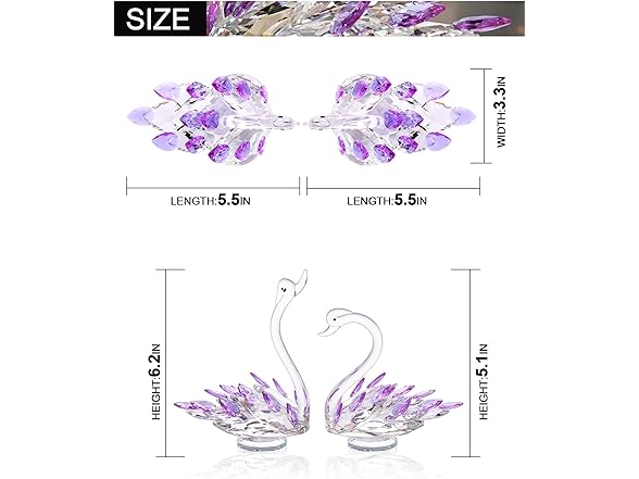 CITYLOVE Mothers Day Crystal Swan