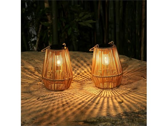 KagoLing Rattan Solar Lanterns 2Pk