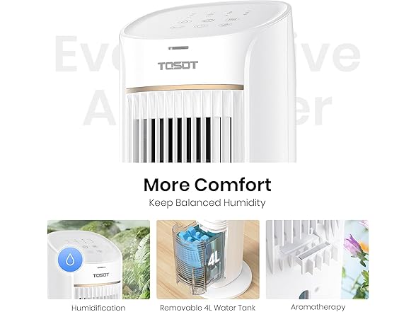TOSOT Evaporative Air Cooler, 43" Tower Fan