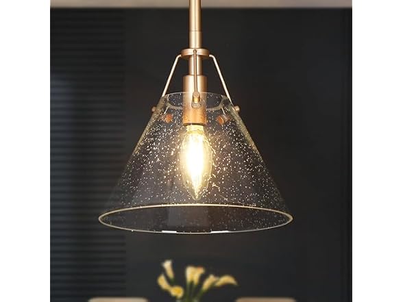 KSANA Gold Pendant Light Seeded Glass