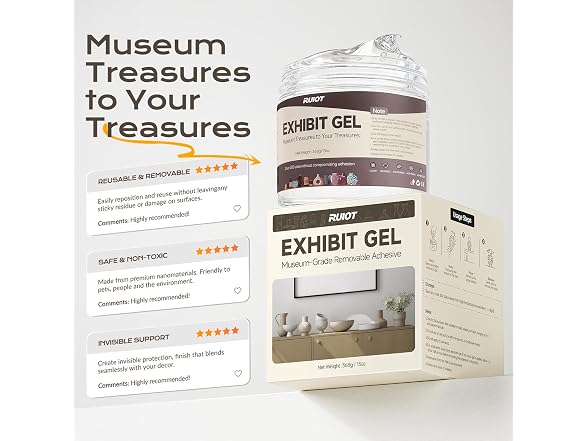 13oz Clear Exhibit Gel, Reusable Museum