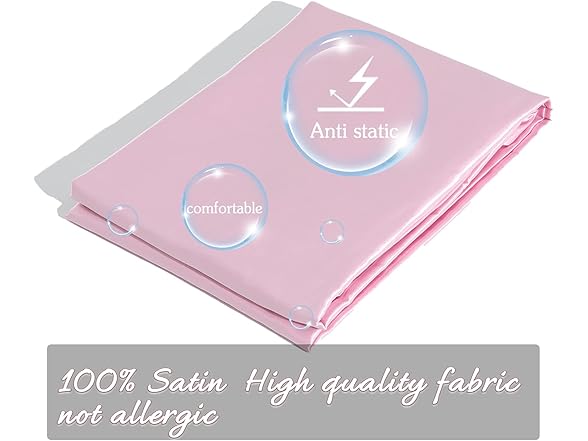 YUEZAISHOU Pink Satin Sheets Queen