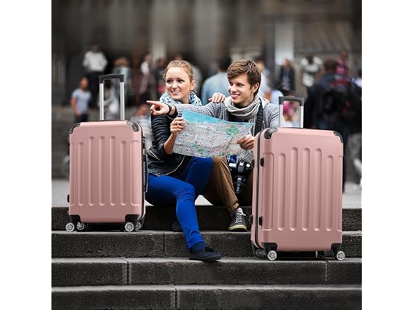 Karl home 3-Piece Luggage Set Rose Gold (20"/24"/28")