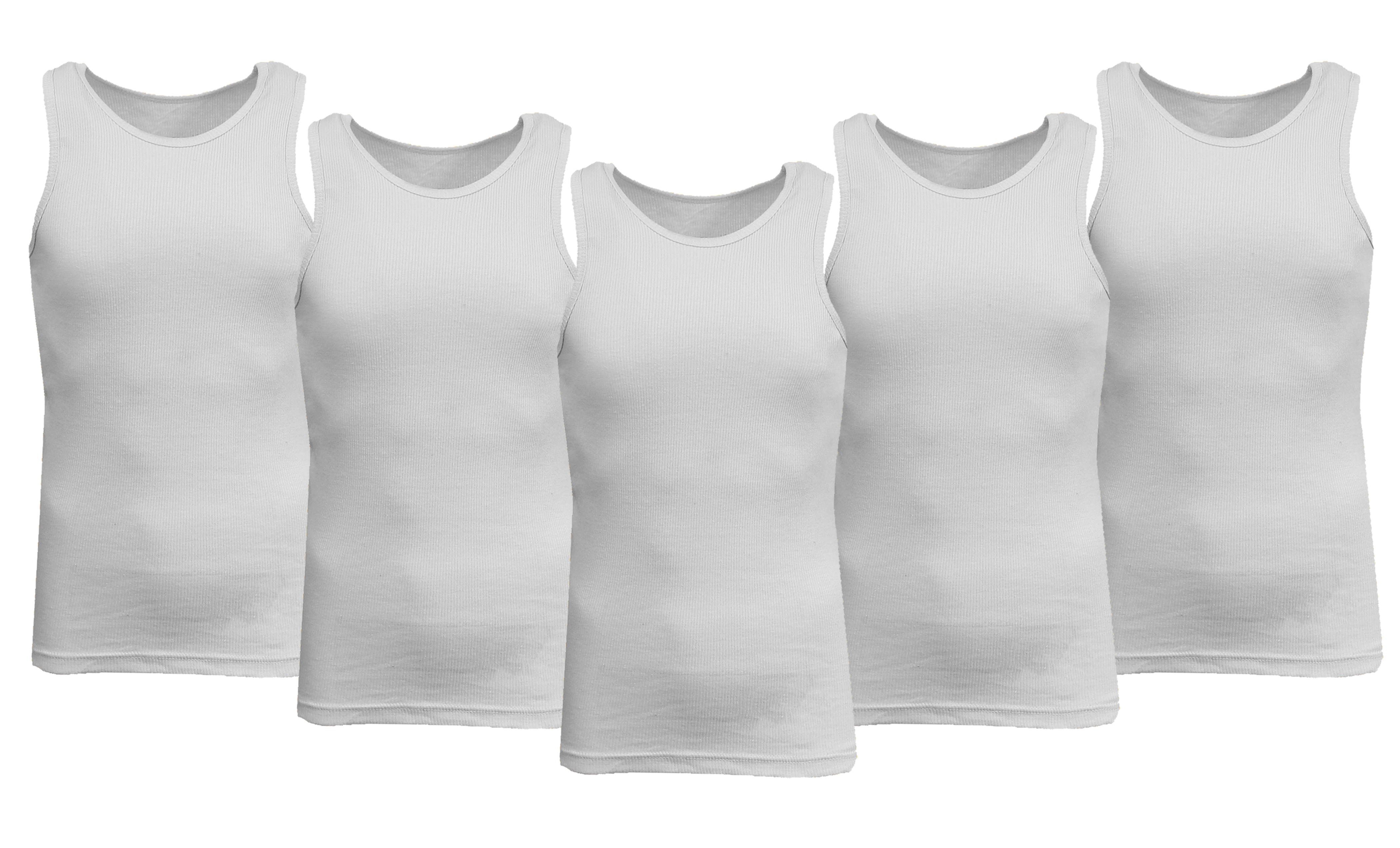 3 or 5PK Men's Heavyweight Ribbed Tank Top - Gallery 65