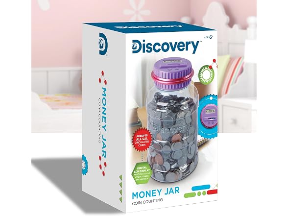 Discovey Digital Coin Counter Money Jar