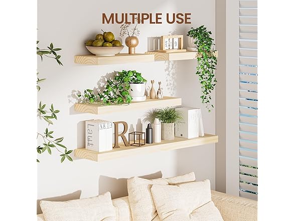 Natural Floating Shelves 36"