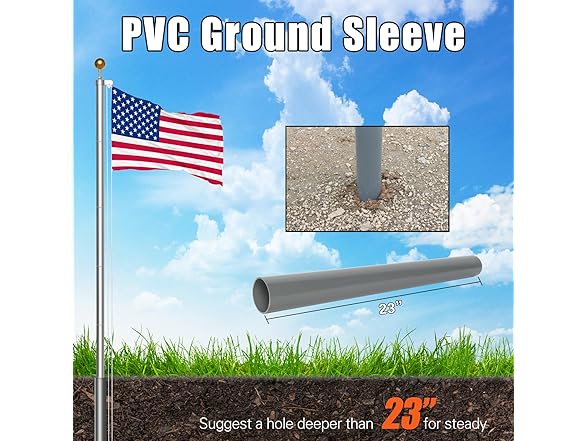 NELXINJO 25FT Flag Pole Kit (Your Choice)