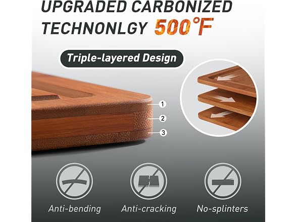 Socisen 3-Pack Bamboo Cutting Board Set