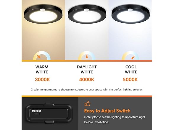 Brightever 2-Pack Motion Sensor LED Ceiling Lights
