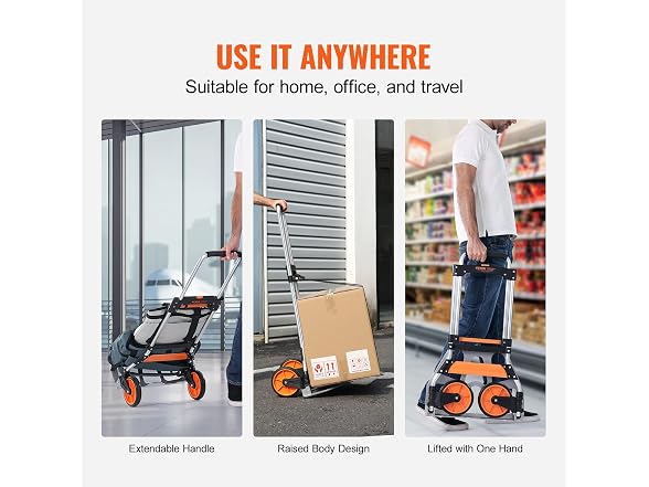 Folding Hand Truck, 275 lbs Load Capacity