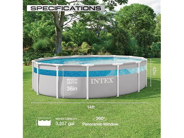 INTEX Prism Frame Clearview Premium Above Ground Pool Set
