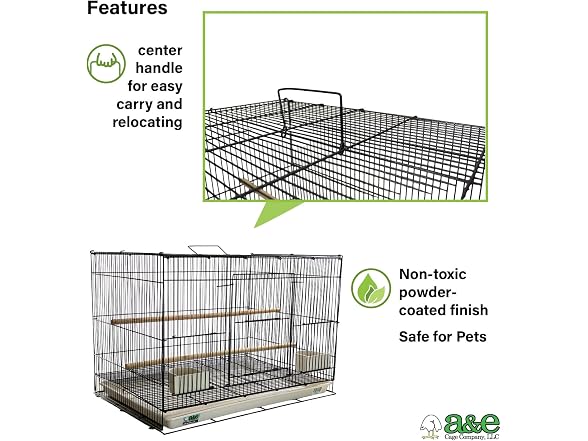 A&E Cage Co 503 Flight Cage 24"x16"x16" Small Bird