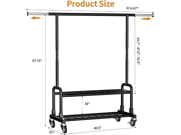 Luxspire Heavy Duty Clothes Rack